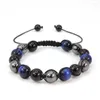 Strand 100-Uniqe Style Naturalny obsydian Hematyt Black Tiger Eye Stone Ball Bransoleta Regulowana biżuteria