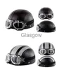 Casques de moto Casques adultes Moto rétro demi-croisière casque Moto Scooter casque pour Harley Vintage moto allemande Moto x0731