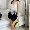 Camisoles Tanks Cotton Crochet Camisole Exquis Knitted Boho Tops Tassel Tank Women