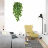 Decoratieve bloemen Groene kunstmatige schildpadback Leaf Ivy Vine nep plantenmuur hangende huizentuin bruiloft decor diy kerstdecoraties