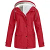 Damen-Trenchmäntel, modisch, warm, Windjacke, winddicht, Fleece, Herbst und Winter, Damen-Kapuzenjacke, Outdoor-Wanderkleidung, Plus