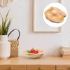 Servis uppsättningar Cake Pan Creative Wood Trays Dekorativ platta Desktop Small Servering Wood Bread Bowl