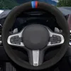 Housse de volant de voiture noir bricolage daim cousu à la main pour BMW M Sport G30 G31 G32 G20 G21 G14 X3 G15 G16 G01 X4 G02 X5 G05261S