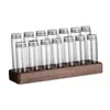 Storage Bottles Coffee Bean Vaults Refillable Wooden Display Stand Single Dosing Tubes For Food Tea Sugar Pantry
