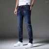 Calças jeans masculinas tamanho 27-36 fashion stretch casual reta slim fit de algodão skinny calças jeans masculinas