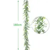 Dekorative Blumen 1Pack Eukalyptus Girlande Künstliche Pflanzen Rebe Für Hochzeit Hintergrund Bogen Kranz Dekor Hause Wand Grün Gefälschte Pflanze