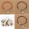 Charm-Armbänder für Damen, Mode, Party, einzigartiger Schmuck, Geschenke, niedliche Flügel, Engel-Anhänger, rote Kordel, Seil, verstellbar, Herz, Tropfenlieferung, Dhbiq