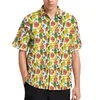 Chemises décontractées pour hommes drôle chemise de fruits mignon avocat imprimé plage ample Hawaii tendance Blouses à manches courtes motif vêtements surdimensionnés