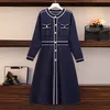 23SF Sandro Knitted Dress Badge Temperament Colorpicture Plus size long sleeves