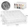 Lagringslådor 24 Grid Lipstick Makeup Organizer Akryl för kosmetika Nagellack Display Stand Holder