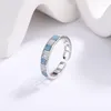 Cluster Ringe Mode Silber Gold Farbe Geometrische Punk Blau Weiß Quadrat Offener Fingerring Einstellbar Für Frauen Mädchen Schmuck Geschenk Dropship