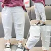 Jeans Girl Toddler Boys Girls Ripped Pants Spring Autumn For Kids Casual Style Clothes 230731