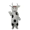 Costume da mascotte professionale Big Black Dot Cow Top Cartoon Anime personaggio a tema Carnevale Unisex Adulti Taglia Natale Festa di compleanno Abito da esterno