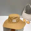Överdimensionerad Brim Fisher Hat Canvas Solid Letter Brodery Flat Top Bucket Hat Outdoor Activity Beach Sunscreen Hat Stylish Popular Bob Hat