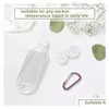 キーチェーンストラップ50ml空の空のアルコール補充可能なボトルカラビナキーリングフッククリア透明なプラスチックハンドサニタイザーコンタイotot3