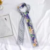 Sciarpe Summer Design Long Skinny Silk Hair Ribbon Sciarpa Donna Stampa retrò per le donne