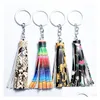 Keychains Lanyards Handgjorda mocka Tassel Vinyl Keyring Gold Sier Keychain Bag Pendant Accessories Women Key Chain Fashion smycken Ch otmsd