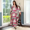 Ethnic Clothing Fashion Tulip Print Dress In 2023 Middle East Muslim Robe Abaya Sweet Temperament Women Long Dresses