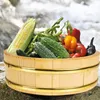 Dinnerware Sets Bucket Sushi Serving Container Storage Home Steamer Tub Round Restaurant Wooden Japanese Style Rice Mixing