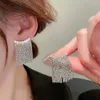 Dangle Earrings Minar Korean Style Gold Silver Color Metallic Tassel Earring For Women Pitch Arc Geometric Large Drop Party Jewelry