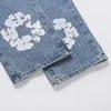 Flower Full Print Jeans High Street Pants Overized Streetwear Straight Casual Men and Women Denim Trousers263f