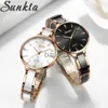 Andere Horloges Merk LUIK Sunkta Dames Horloges Mode Dames Keramisch Polshorloge Dames Jurk Horloges Roestvrij Staal Waterdicht Datum Klok Gift J230728