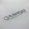 3D Letters Emblem Badge Car Tailgate Sticker för Nissan Qashqai Logo Chrome Silver bakre typskylt Deca212V