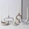 Candle Holders Nordic Design Candlestick Concrete Holder Living Room Household Homestand Decoration Ornaments