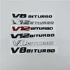 V8 V12 Biturbo Number Buchstaben Heck -Emblem -Kotflügelabzeichen für Mercedes Benz C63 SL63 ML63 G63 AMG257D