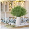 Flores decorativas 20 peças presente de natal galhos de pinheiro verde artificial folhas de planta guirlanda de 13,8 polegadas decoração de casa DIY