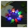 Party Favor Light Up Spittling Rings Brud Shower Favors Kids Adts Flashing Plastic Diamond Bling Led Glow Ring för födelsedag Bachel DHS3E