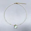 Choker 2mm Khaki Crystal Beaded Necklace Shiny Exquisite Large Droplet Glass Pendant Clavicle Chain Women Girls Jewelry Gift Wholesale