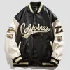 Mens Jackets American Retro Letter Embroidered Coats Motorcycle Bomb Street Leather Baseball Uniform Couple Casual Loose Jacket 230731