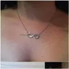 Hangertjes ketting Oneindigheid Liefde Nummer Acht Bedel Sieraden Modieus Elegant Goud Sier Kleur Meisje Dame Schakelketting Choker Voor Drop Delive Dhgmn