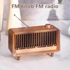 Portabla högtalare Retro Wood Radio Buildin Speakers Elegant Vintage Design Rotary AM/FM Tuning Dial Home Table Decoration R230731