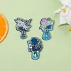 Brooches Pin for Women Men Funny Flower Plant Blue Color Badge and Pins for Dress Cloths Bags Decor Cute Enamel Metal Jewelry Gift for Friends Wholesale