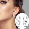 Boucles d'oreilles créoles en argent Sterling 925 pour femmes boucle en os d'oreille cercle rond cerceaux anneaux bijoux fins