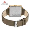 Andere Horloges Julius Merk Quartz Horloges Vrouwen Klok Goud Vierkant Leer Brelet Casual Mode Whatch Dames Goedkoop Promotie Relojes JA-354 J230728