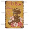 Welcome To TIKI Bar Targhe in metallo Targa vintage TIKI Bar Art Metal Plate Birra Targhe in metallo Poster Decor per Bar Pub Club Man Cave Decorazione da parete Regalo personalizzato 30X20CM w01