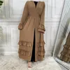 Roupas étnicas plissadas abayas para mulheres dubai aberto abaya peru hijab muçulmano quimono femme musulmane longo vestido árabe paquistanês islamismo