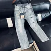 Jeans pour hommes 2023 printemps automne coréen trous Slim Fit mâle en détresse Denim pantalon hommes mode imprimé crayon pantalon F279