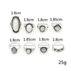 Cluster Anéis Boêmio 8 pçs/conjuntos Anel de Casamento de Pedra de Cristal Vintage Para Mulheres Boho Geométrico Forma de Gota Feminino Conjunto de Jóias