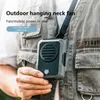 Multifunctionele tailleclip / nekhangende miniventilator met 2000 mAh Powerbank Digitaal display Oplaadbare draagbare ventilator met draagkoord