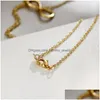 Pendant Necklaces Infinity Necklace Jewelry Fashion Eight Elegant Lotus Flower Women Charm Link Chain Choker For Girl Lady Gold Sier D Dhuzq