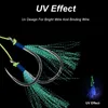 Hameçons de pêche BKK 8062 crochet en acier à haute teneur en carbone jigs moulés aider barbelé Double gabarit UV lueur fil plume hameçon 230729