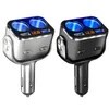 Allume-cigare de voiture 12V-24V Chargeur USB QC 3 0 Charge rapide Répartiteur automatique Affichage de la tension Commutateur indépendant 180 degrés de rotation Ca304M