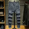 Männer Jeans 9XL 10XL Plus Größe Neue Sommer Hohe Qualität Männer Baggy zerrissene feste Hosen Fracht Männlichen Casual Denim mode Herren Lange Jeans Hosen J230728