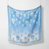 Halsdukar 2023 Gradient Skull Print Square Scarf Women Bandana Hairband Lady Head Wraps Female Shawl Fashion Neckerchief