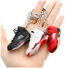 Keychains Lanyards 2022 Creative Designer 3D Sports Sneaker Shoes Men Women Mini Söt basket Key Chain Car Keyring Bag Pendant G OTGVX