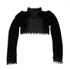Women's Jackets Black Velvet Stand Long Sleeve Short Steampunk Jacket Women Gothic Bolero Victorian Coat Vintage Corset Accessories